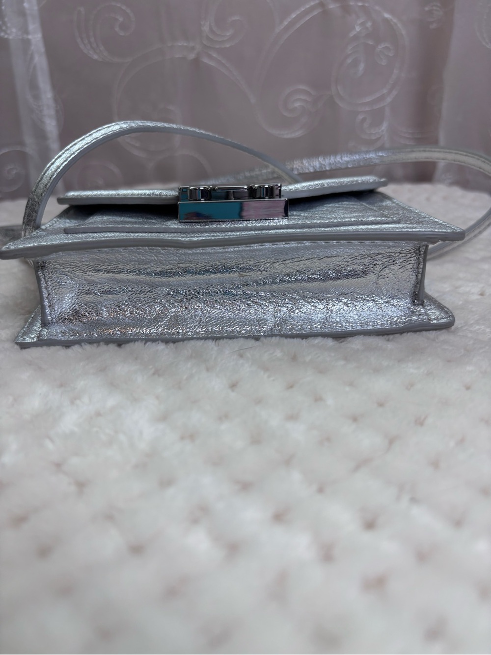 Loeffler Randall Silver Leather Metallic Crossbody Bag - Picture 7 of 16